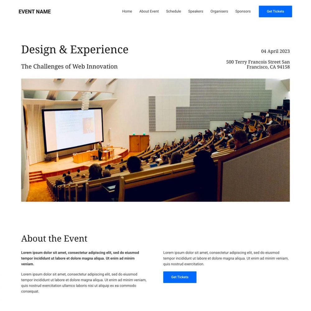 Event Landing Page